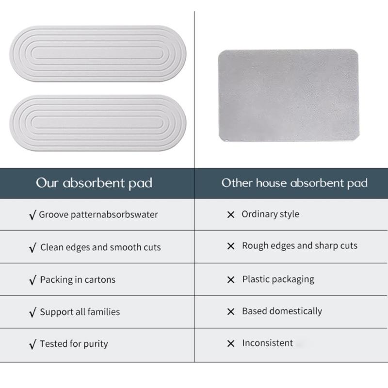 2pcs Diatomite Tray Set for Fast Drying and Molds Prevention Sink Organizers Practical Molds Resistant Draining Board