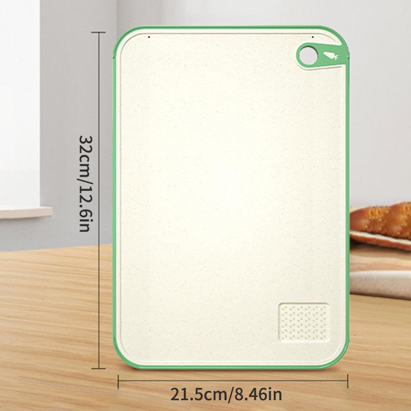 

Разделочная доска из пшеничной соломы, Разделочная доска для кухни, Нетоксичная разделочная доска для мяса и овощей, Нескользящий силиконовый край, Jui зелёный