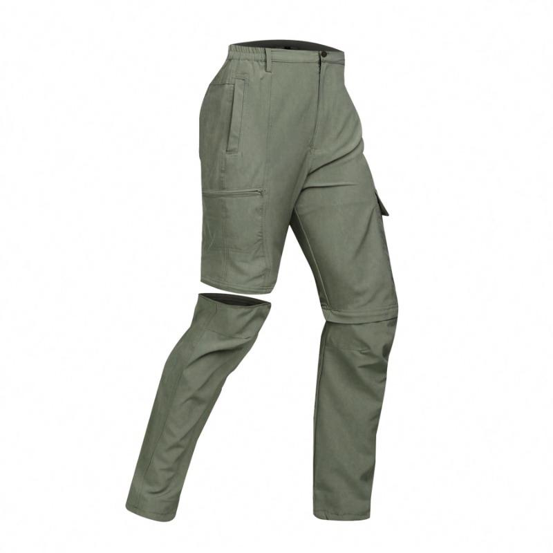 Men's Solid Color Casual Removable Overalls Outdoor Mountaineering Fishing Shorts Trousers Two Wear 7