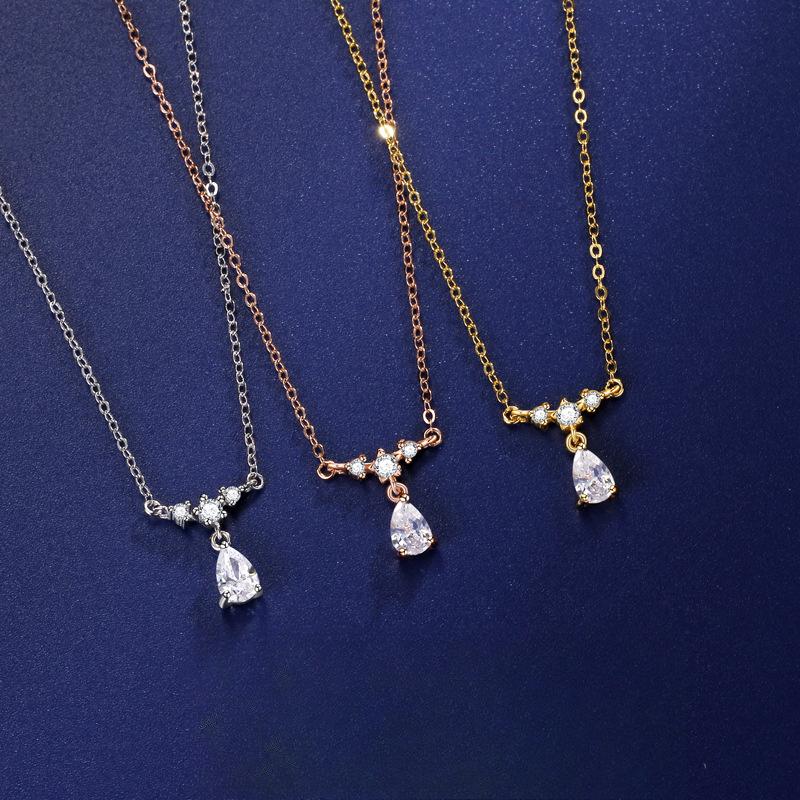 Water Drop Necklace Women'S Light Luxury Sweater Collarbone Chain Simple Niche Design Trendy Item Decoration Premium