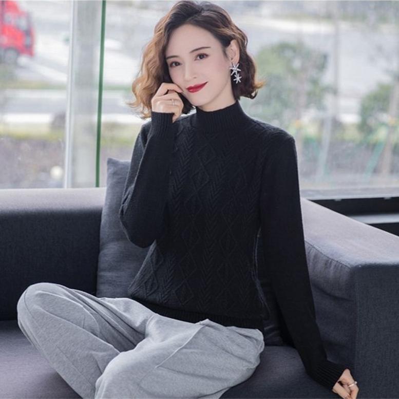 Fashion Women Turtleneck Sweater Autumn Winter Long Sleeve Pullovers Office Ladies Clothing Soft Knitted Jumpers  Pull Female