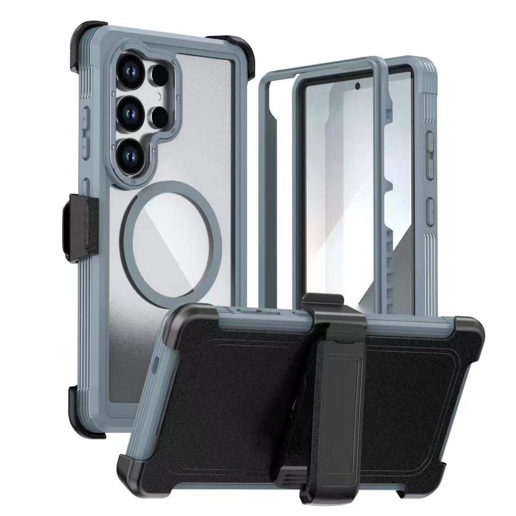 With Clip 360° 2IN1 Hybrid Armor XT Magnetic Case for Samsung S26 Ultra S25 S24 Plus A07 A17 A56 A36 A26 A16 A06 OTT-BOX Cover
