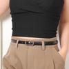 Women Belt Imitation Leather Adjustable Thin Waistband Solid Color Dresses Shirts Tops Waist Belt Versatile Fashion Accessory