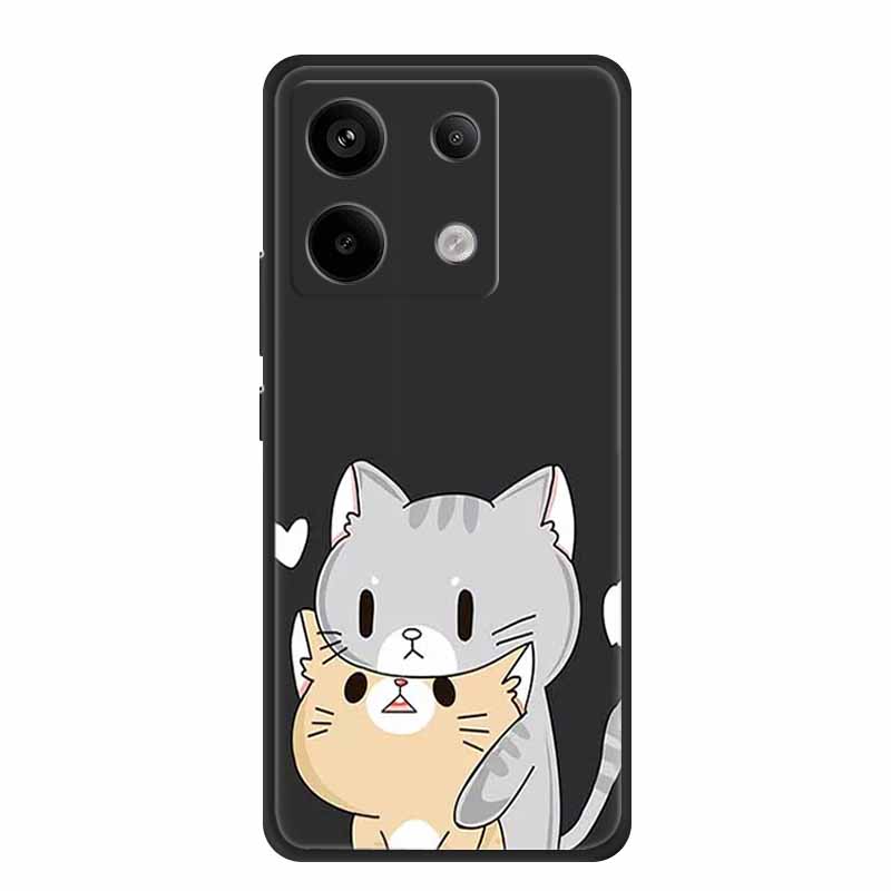 For Redmi Note 13 pro Case Pink Phone Case Fashion Silicone TPU Soft Back Cover Redmi Note 13 Pro Flower Capa 6.67" Cats Coque