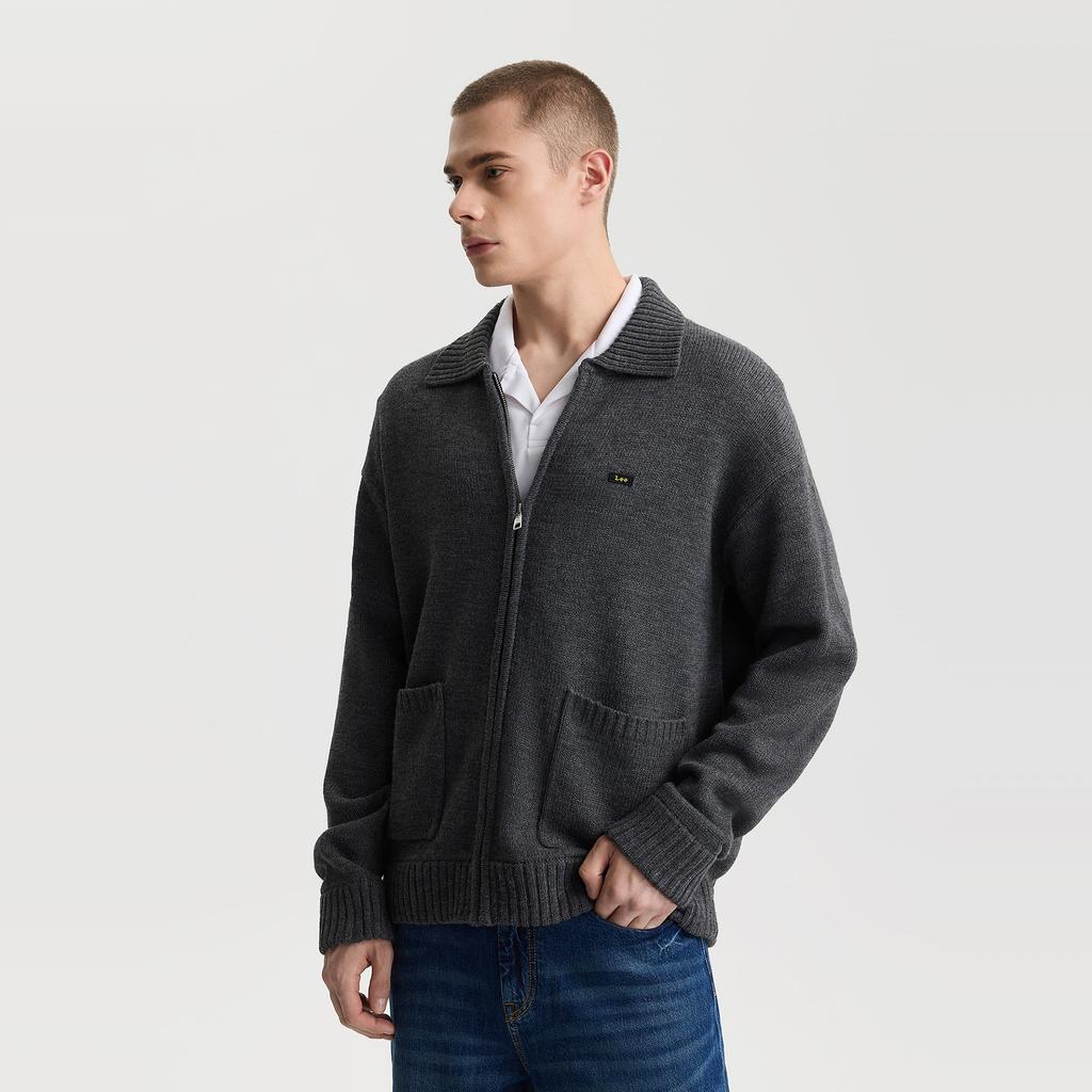 Lee Comfortable Polo Collar Small Logo Regular Casual Sweater Men sweater LMT011437CUB00FA09122