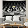 Black And White Stripes With Shield Printed Printed Tapestry, for Bedroom,Livingroom, dormitory, Large Wall Decor, Fabric Decor Fan Birthday Gifts