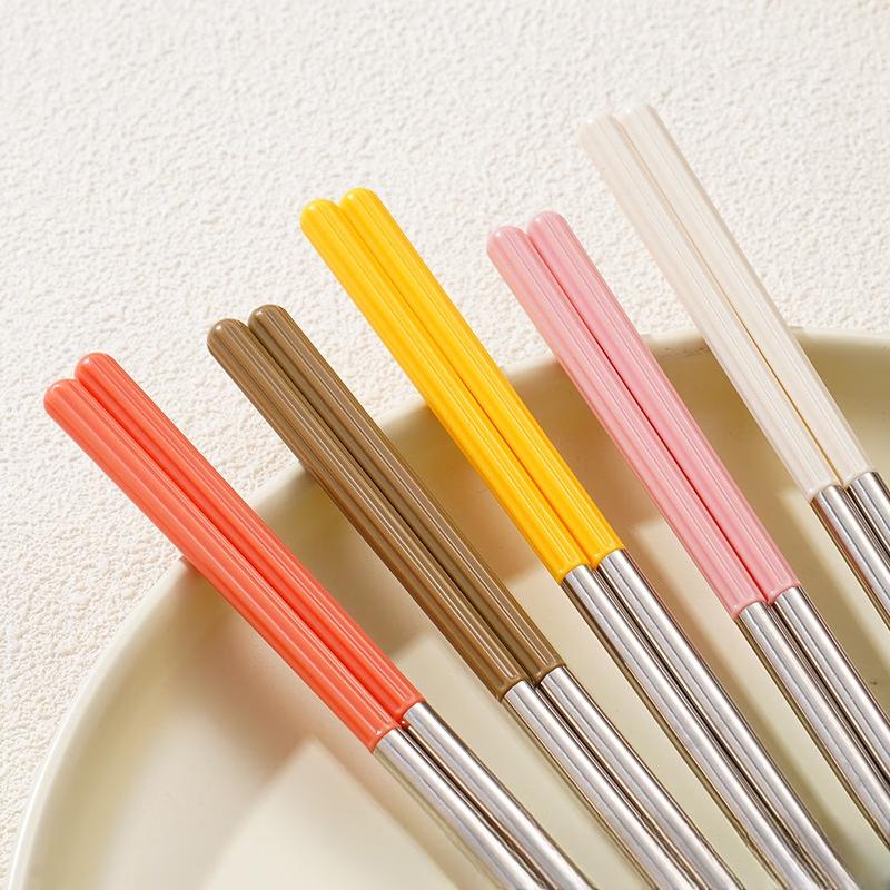 RuHan Cute Milky White 304 Stainless Steel Chopsticks