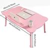 Small Foldable Laptop Desk with Cup Holder Card Slot Cute Bear Bed Desk Anti-slip Waterproof Tatami Table for Dormitory Student