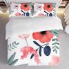 3-Piece Bedding Pillowcase Quilt Cover Set Watercolor Style Floral 2D Digital Printing Suitable For Bedroom Dormitory Decoration
