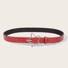 American Retro Pentagram Women Belt With Star Alloy Buckle For Casual Denim Accessory