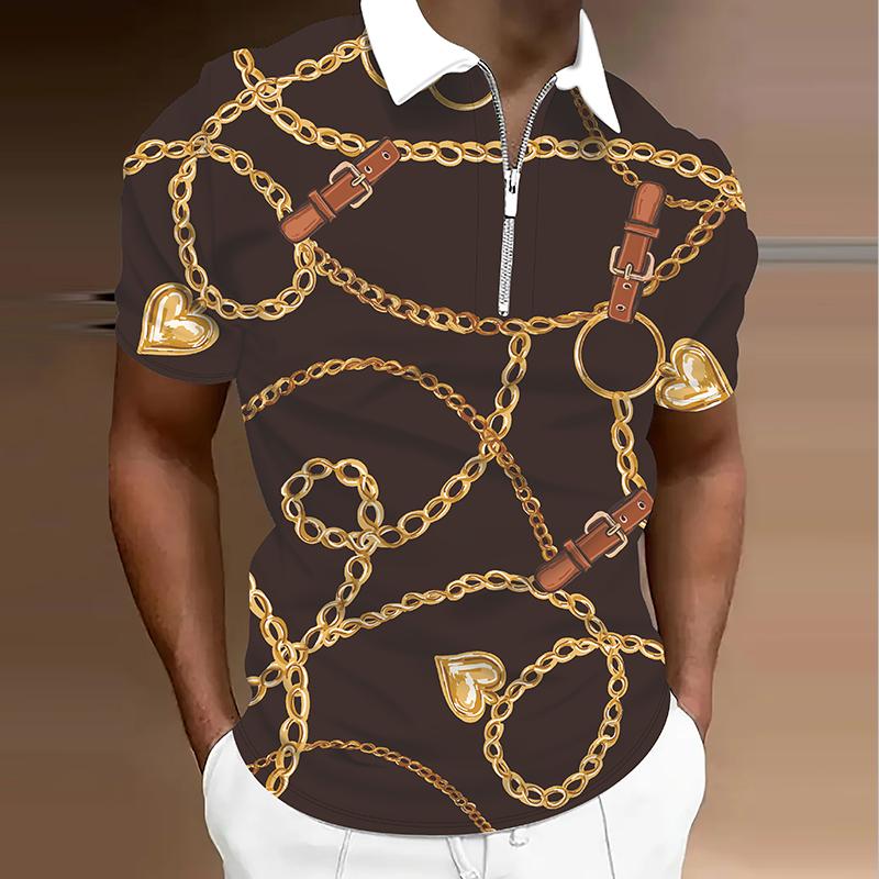 

Мужская рубашка поло повседневная на молнии с коротким рукавом модная повседневная на молнии летняя весенняя рубашка стандартного кроя с 3D-принтом 8XL оранжевый