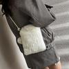 Furry Crossbody Phone Bag Women's Autumn Winter New Style Plush Shoulder Bag Soft Mobile Phone Square Pouch Female