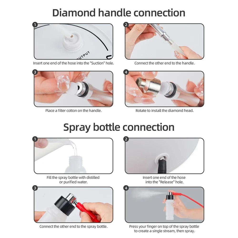 Diamond Microdermabrasion Machine with Water Spray Exfoliation for Face Peeling Pore Deep Cleaning and Skin Care Beauty Treatmen