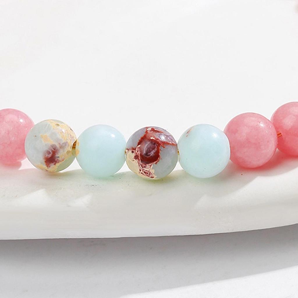 Handmade Natural Shoushan Stone & Red Jade Bracelet: Simple, Elegant Design for Cultural and Creative Style
