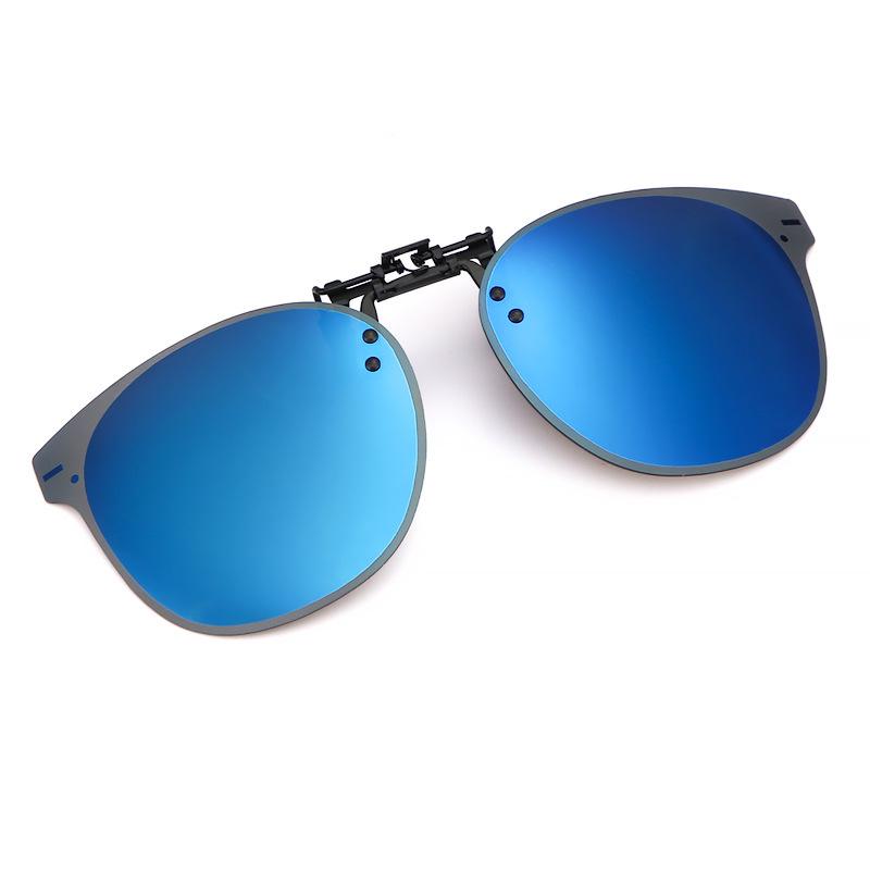 Frameless Flip-up Polarized Clip-on Sunglasses for Men & Women - Polygonal Design Driving Glasses