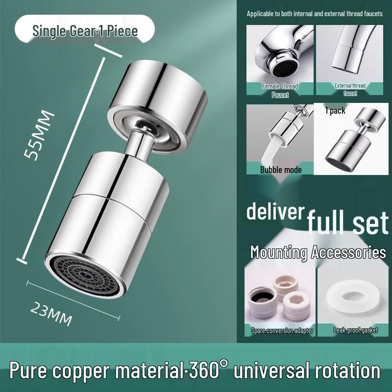 Universal Kitchen Faucet Extender: Splash-Proof Rotating Aerator and Vegetable Washing Nozzle