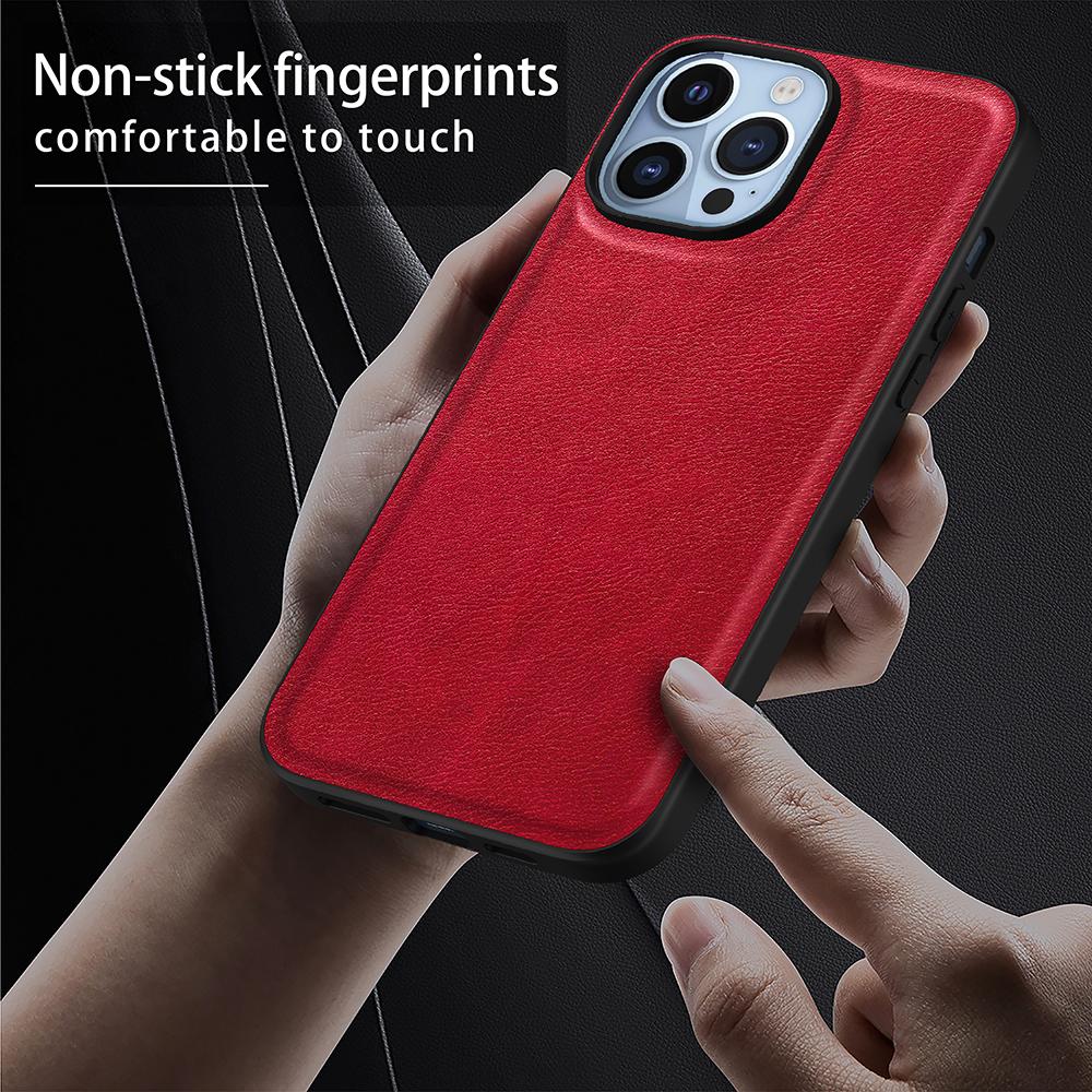 For iPhone 16 Pro Case Retro PU Leather Shockproof Anti-Slip Back Cover