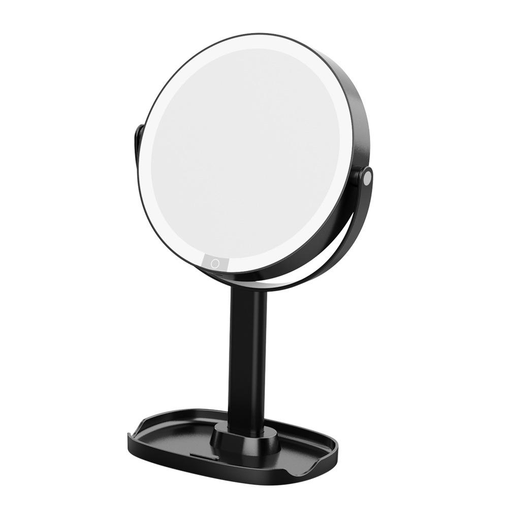 Double-Sided LED Makeup Mirror with Magnification & Three-Color Lighting 5X Magnification