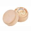 New Natural Wood Wooden Box Round Shape Mini Storage Container Container Box