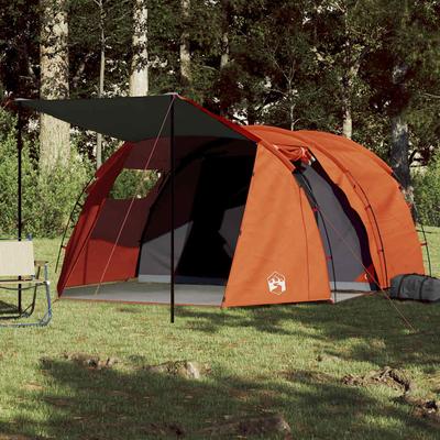 Vidaxl Kampeertent, 4-Pers., Grijs-Oranje, Waterdicht