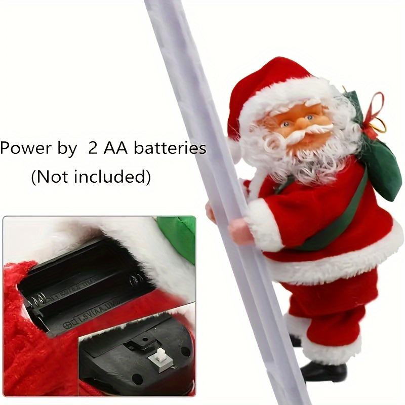 2pcs Electric Santa Claus, One Climbing The Ladder, One Climbing Up And Down The Rope, Santa Claus with Music,Good Christmas Gift,Christmas Ornaments