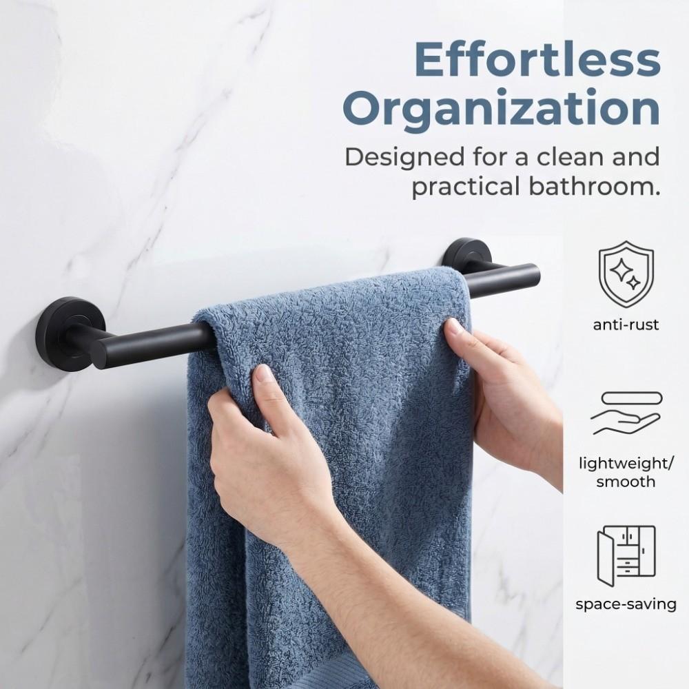 Stainless Steel Towel Rack Black Towel Hanger Towel Bar Bathroom Kitchen Washroom