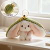 Mini Cute 2-In-1 Fruit Rabbit Plush Toy Durian  Pineapple Strawberry Bunny Stuffed Animal Soft Plush Pendant Lucky Gift