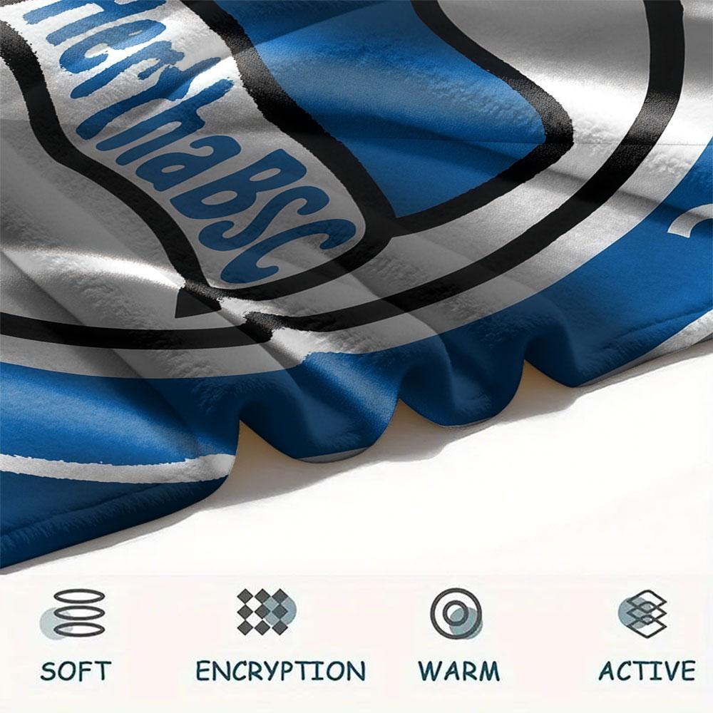 Hertha BSC Berlin Printed Flannel Blanket, Soft Throw for Bedroom Sofa, Washable,soccer Fan Merchandise, Great Gift.