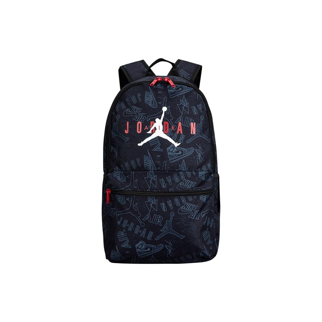 Jordan Large Capacity Full Print Polyester Backpack Unisex Backpack Black JD2413006AD-001 Jet Black