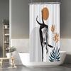 Cartoon Cactus Shower Curtain Tropical Plants Mexican Texas Minimalism Black And White Decorative Artistical Shower Curtains For