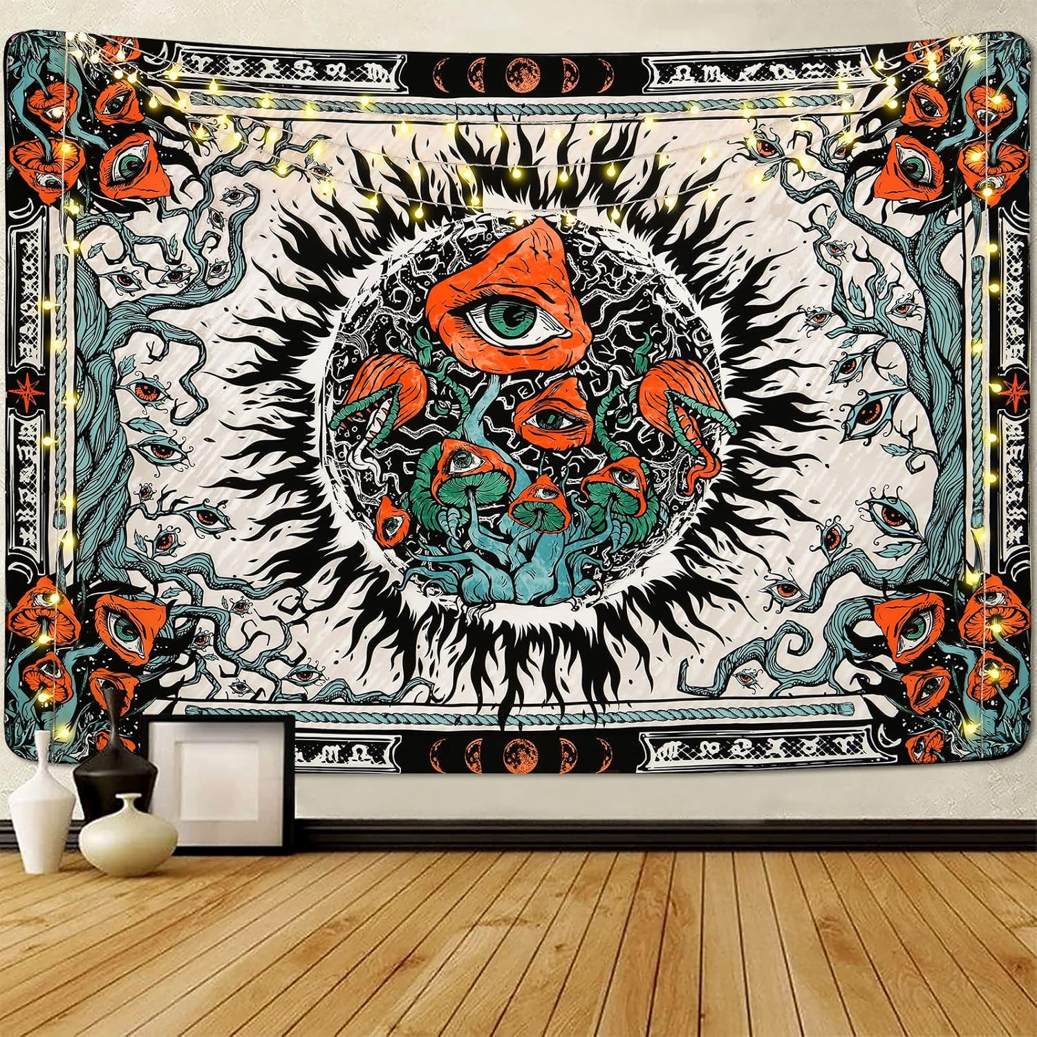 Tapestry of Hermana with hot mushrooms 75x100 чёрный