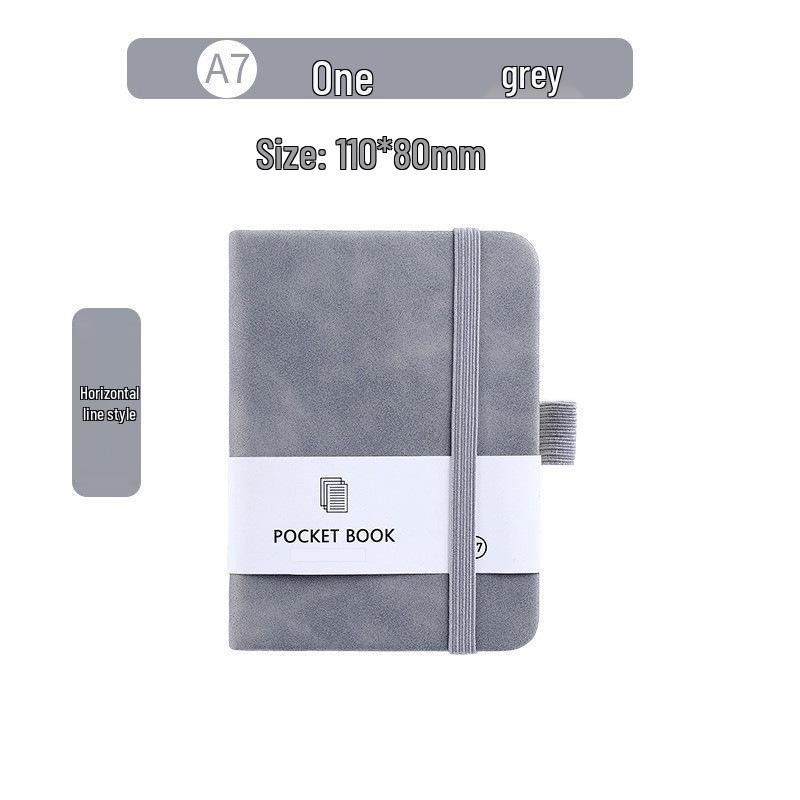Portable A7 Color Elastic Band Notebook - Student Memo with Skin Feel Leather Cover