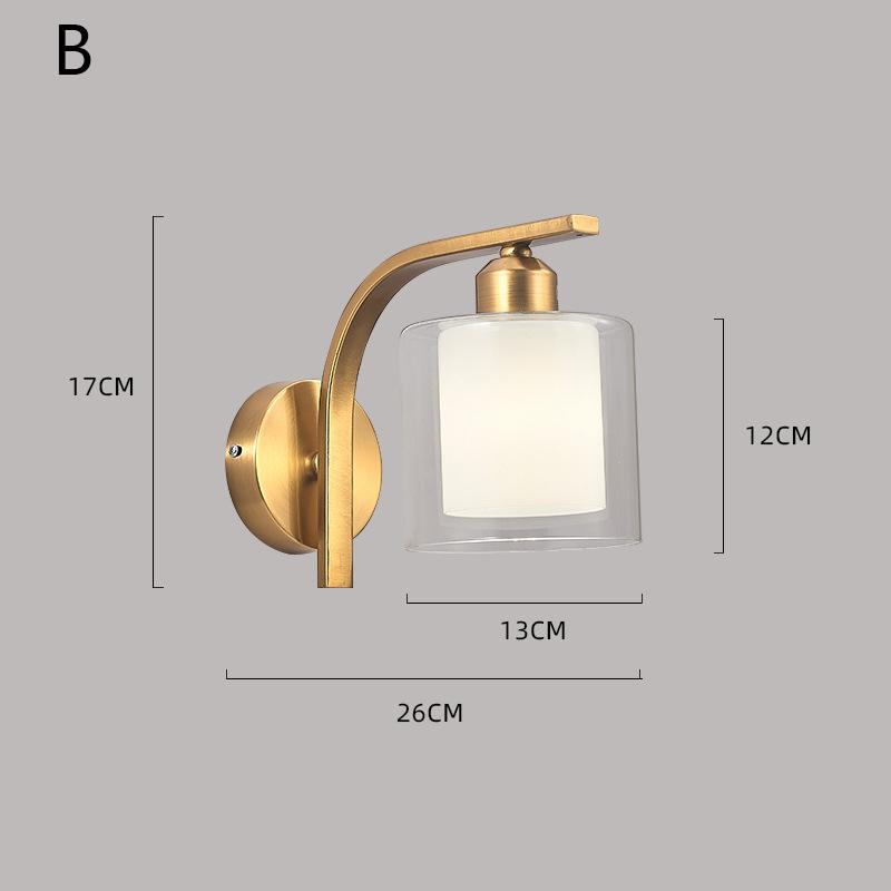 Modern Minimalist Bedside Wall Lamp Nordic Creative Corridor Aisle Glass Led Wall Lights Indoor Living Room E27 AC 110V 220V