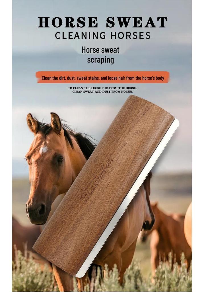 Serrated Horse Sweat Scraper & Dog Detangling Comb - Tack & Cleaning Tools