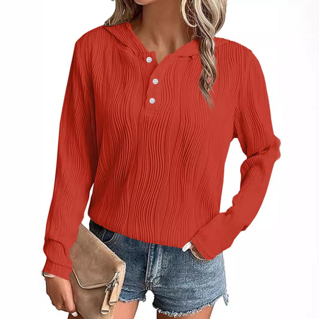 Autumn Solid Color Hooded Sweatshirt Jacket Casual Drop Shoulder Top