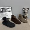Belt buckle short boots women's Martin boots autumn and winter round head Birkenstock retro comfortable temperament new versatile side zipper