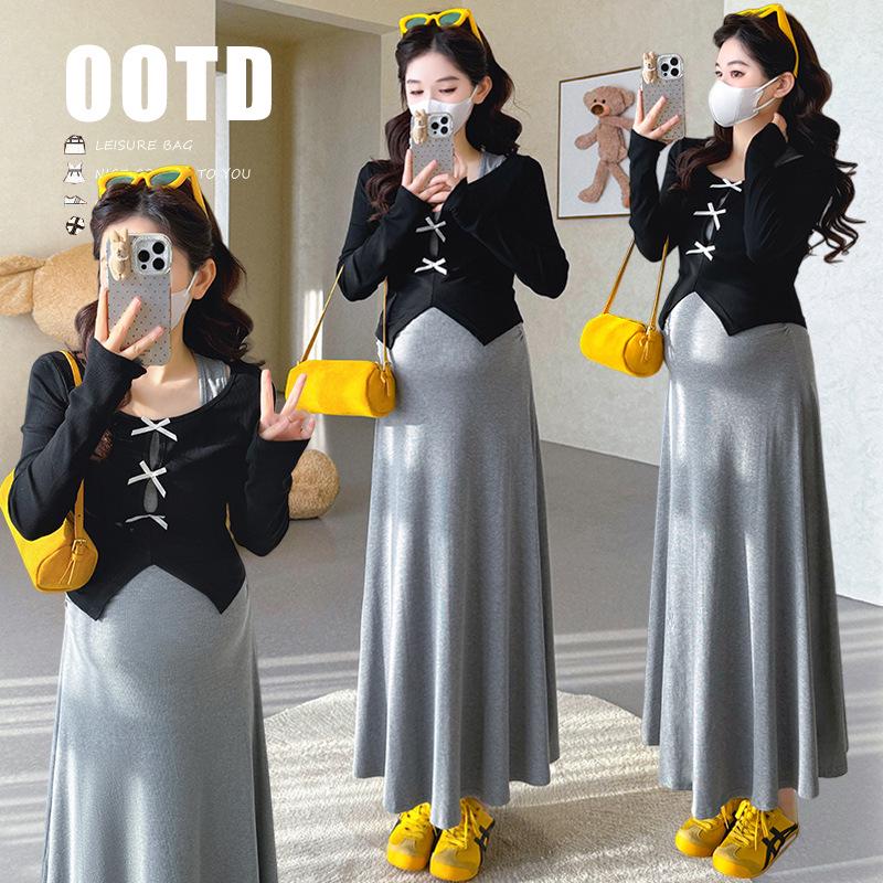 Spring 2026 Korean-Style Maternity 2-Piece Dress Set 2XL