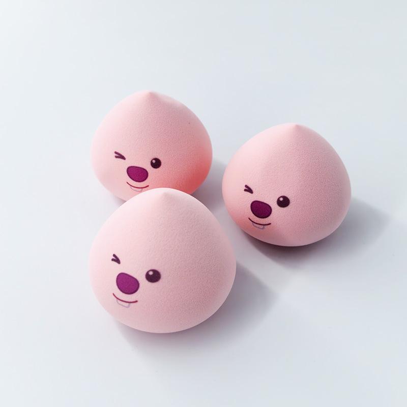 Heart-Shaped Peach Beauty Sponge: Dual-use, Non-Powder Absorbing, Dry & Wet