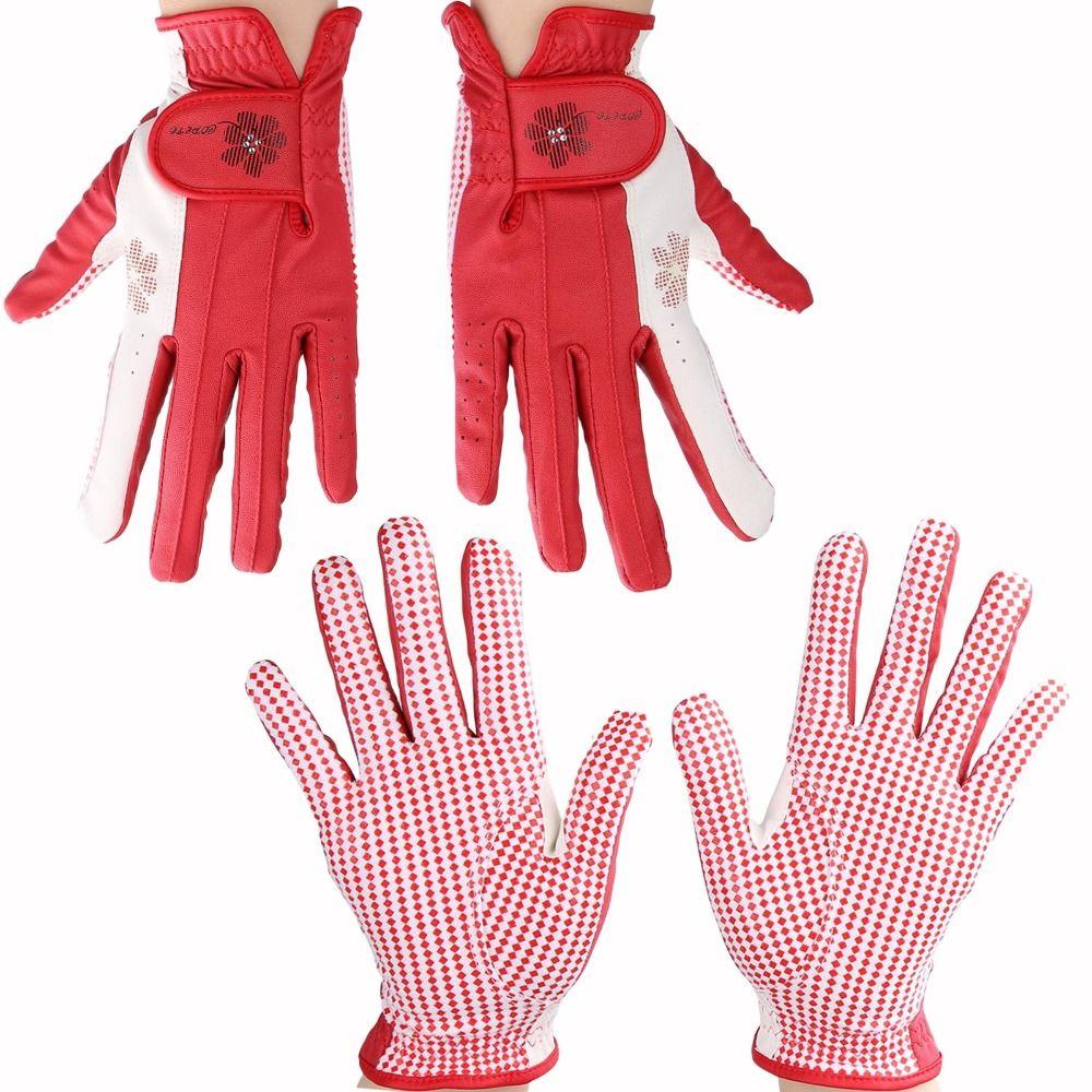 A Pair Breathable Women’s Golf Glove Anti-slip Ladies Golf Gloves Golf Gloves Gift for Golfers