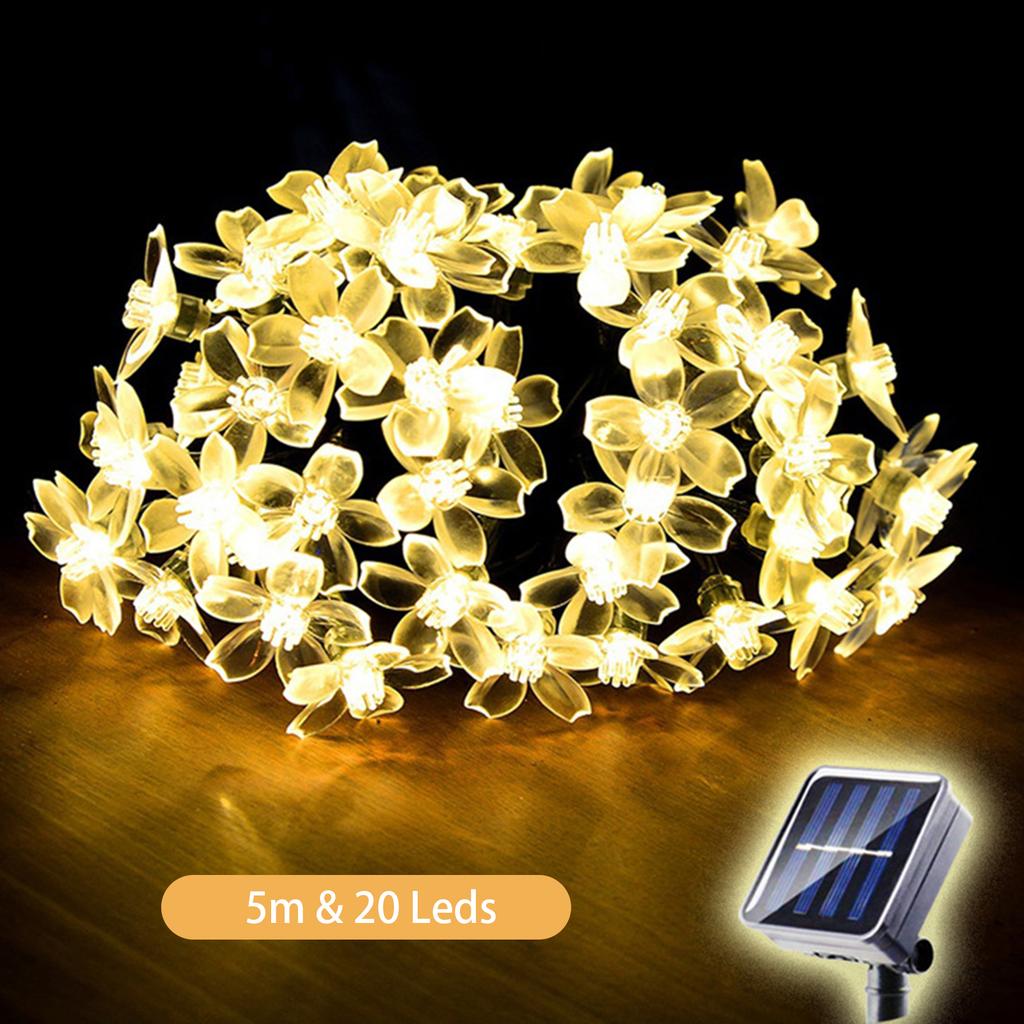 Solar String Lights Christmas Party Garden Outdoor Waterproof Lawn Lighting Decoration Led Flower Lamps String