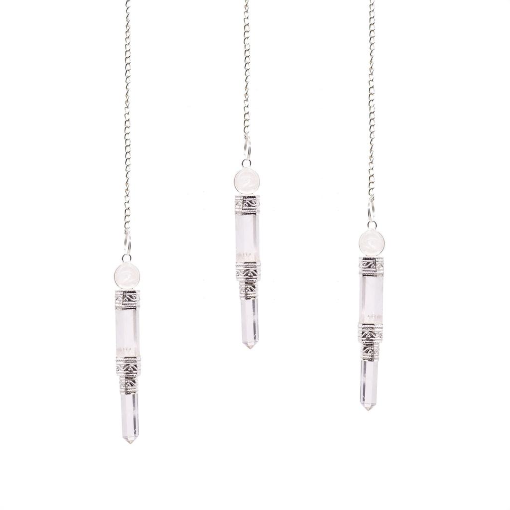 Rock Quartz Dowsing Pendulum with Chain