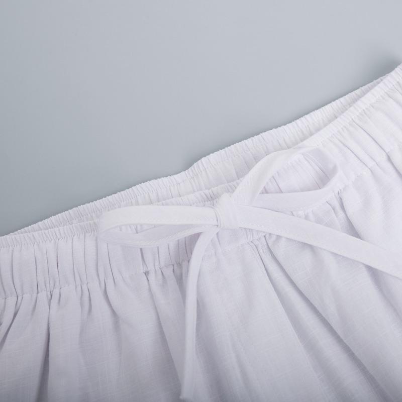 Women Casual Solid Color Cotton Linen Shirt Pants Suits Fashion Single Breasted Blouses Elastic Waist Pants Set Spring Loose Outfits