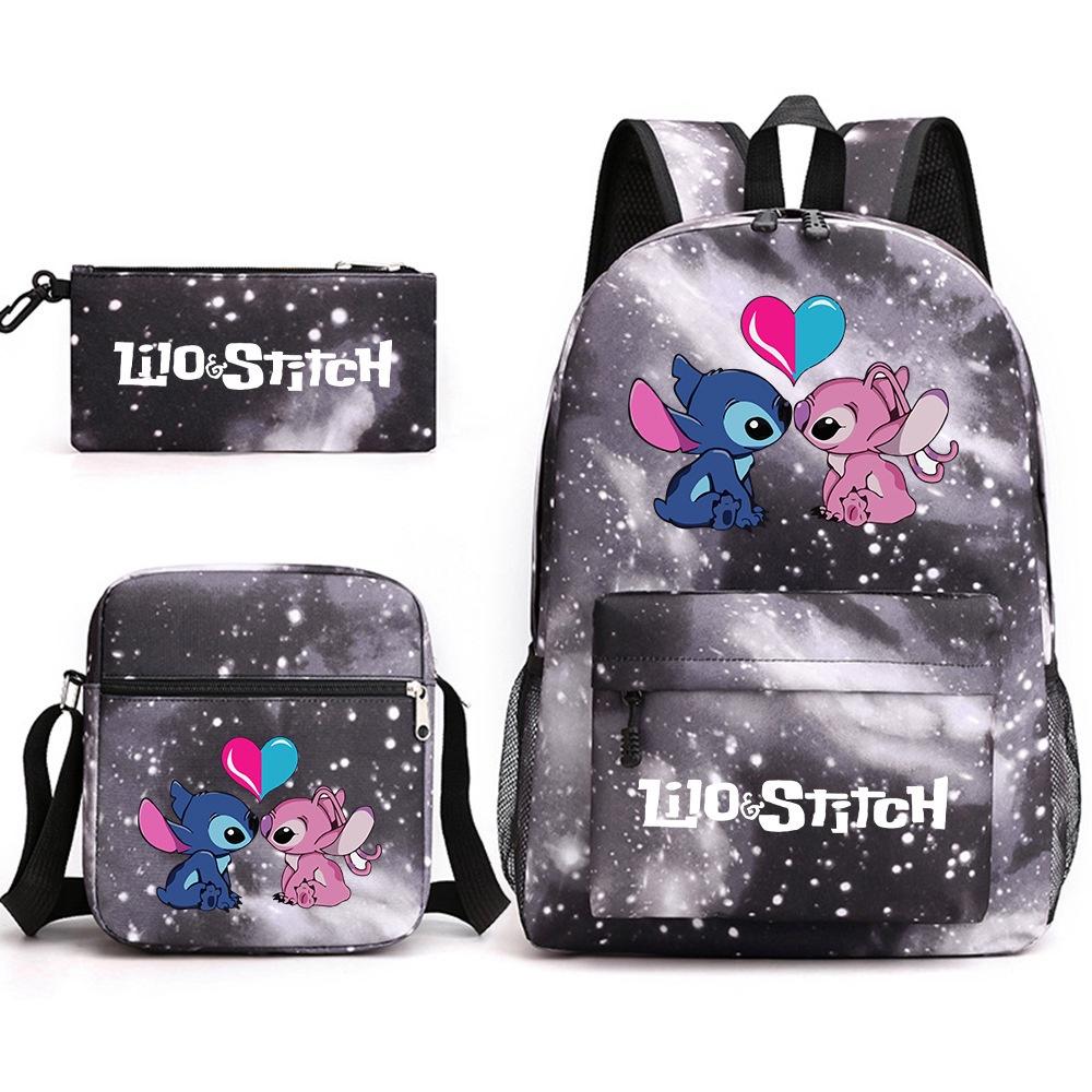 Lilo Stitch Cartoon Kids Boys Backpack Large Capacity Travel School Bag