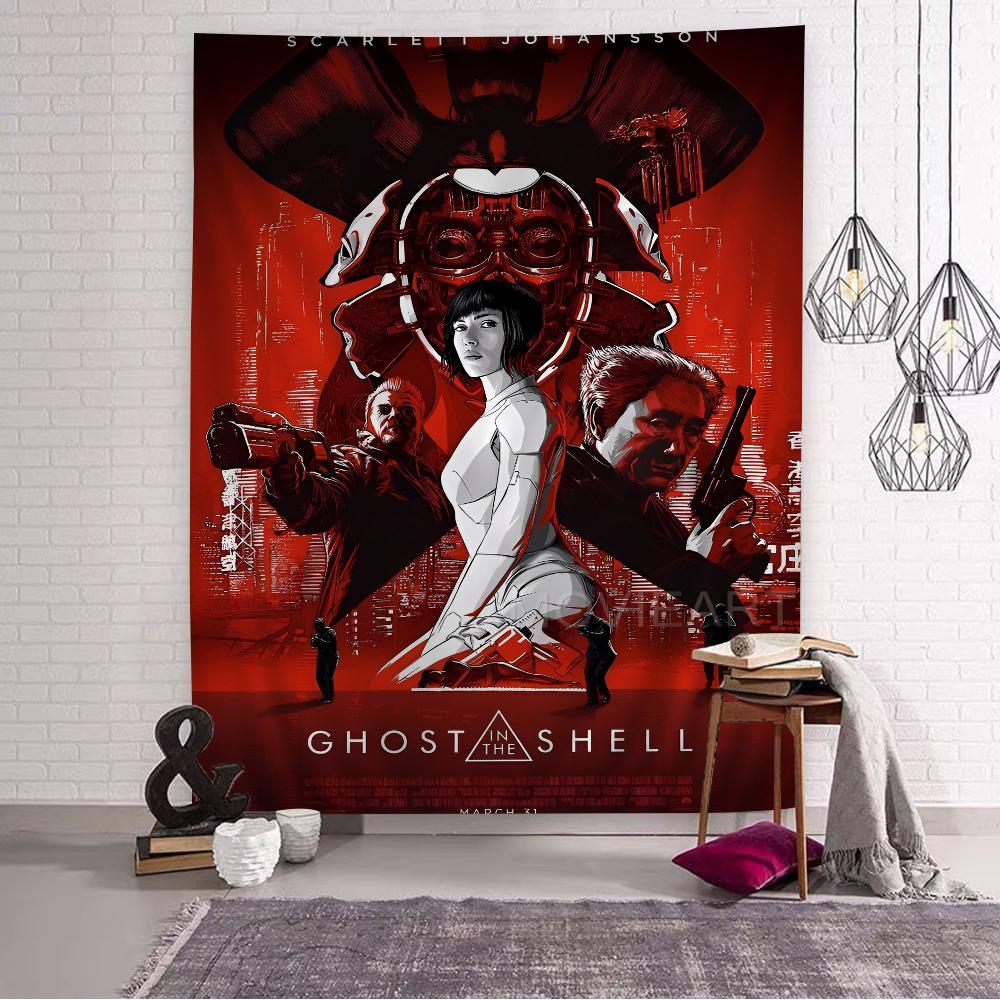 Classic Japan Anime Ghost In The Shell Print Cartoon Tapestry Home Decoration Hippie Bohemian Decoration Divination Home Decor