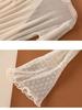 Women T-Shirt See Through Transparent Mesh Tops Long Sleeve Sheer Slim Ladies Turtleneck Silk Ruffled Edge T Shirt Lace Crop Top