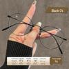Women's High Power Compact Silver Wire Frame Glasses - Anti-Blue Light, Pure Titanium, Small Pupillary Distance, Ultralight 8807.