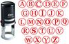Custom A-Z Alphabet Stamp In Red Ink Monogram Round Rubber Stamp Self Inking Initial Stamp SHINY Mini Stamper 20