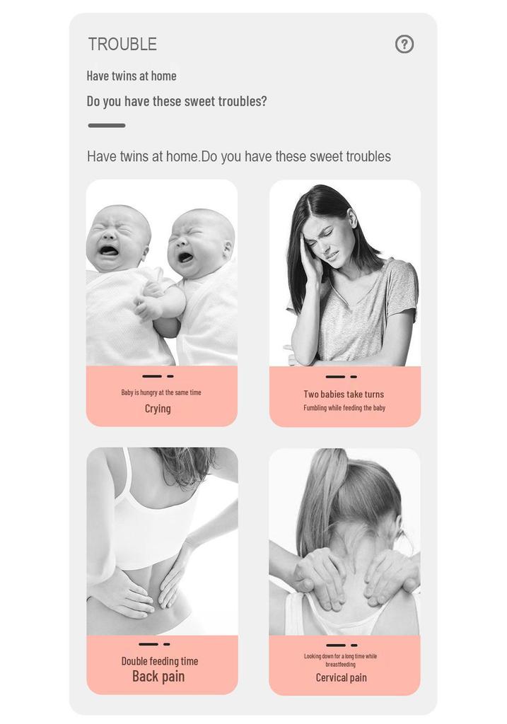 M-Shaped Twin Baby Feeding Pillow – Cradling Support, Anti-Vomiting Design for Lying Down Feeding