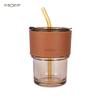 MOM Glass Straw Cup with Lid