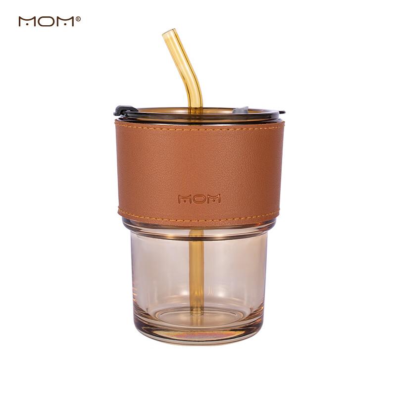 MOM Glass Straw Cup with Lid
